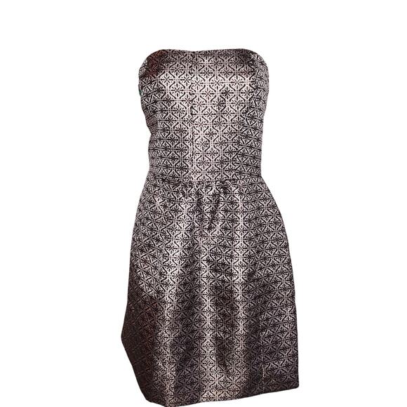 NWT Sz M Amanda Uprichard Elegant Strapless Brocade Metallic Dress - Picture 1 of 7